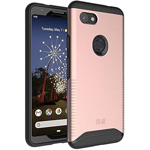 TUDIA DualShield Designed for Pixel 3a Case (2019), [Merge] Shockproof Dual Layer Slim Hard PC Soft TPU Military Grade Protective Case Cover - Rose Gold Cover