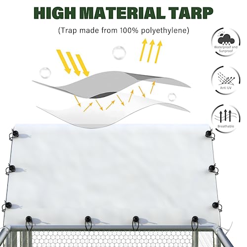 Oranland Chicken Coop Metal Large Chicken Pen for 6/10 Chickens Walk-in Chicken Run for Yard Poultry Cage with Waterproof and Anti-Ultraviolet Cover for Rabbits Duck Outdoor Use - Thumbnail 5