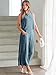 ANRABESS Women's Summer 2 Piece Outfits Sleeveless Crop Top Capri Wide Leg Pants Jumpsuit Casual Linen Lounge Matching Sets Beach Travel 2025 Trendy Clothes Gray Blue Small