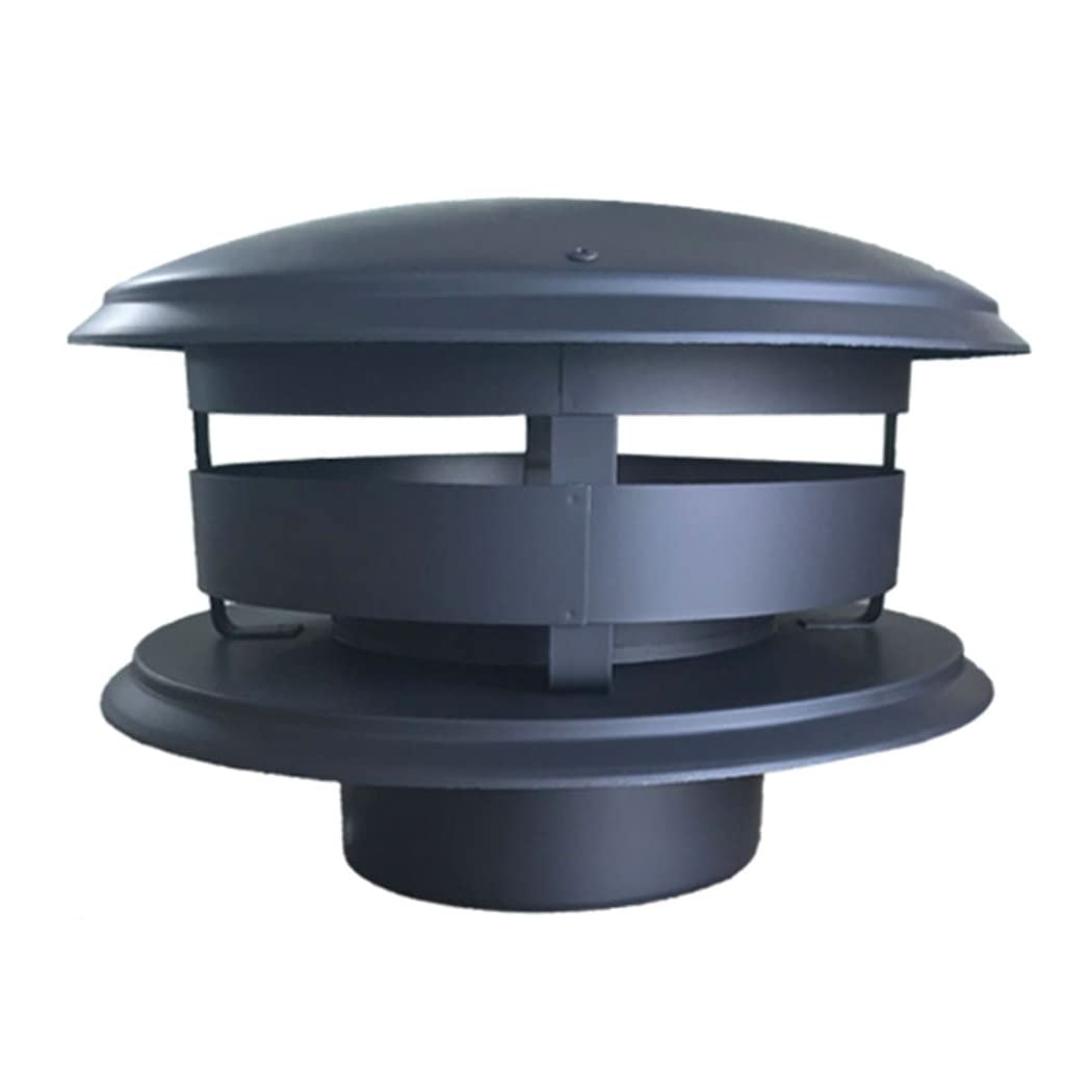 Protector para Chimenea de Pájaros, Acero Inoxidable, Tapa para Tubo de Combustión, Sombrerete Antirrevocante Ajustable en Acero Galvanizado para Estufas y Chimeneas de Leña,Negro,D125mm