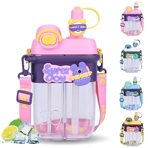 HiGropcore Kawaii - Borraccia con cannuccia, a