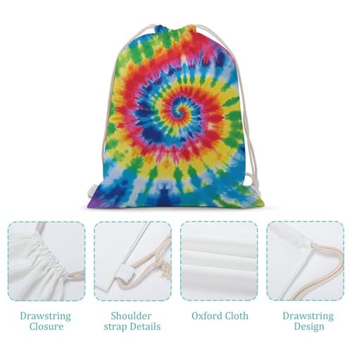Drawstring Backpack Gym Bag Tie Dye Rainbow Cinch Sackpack Waterproof Beach Bag for Women Men4