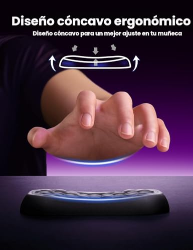 Vaydeer Juego de Reposamuñecas Ergonomicas de Espuma Viscoelástica para Teclado y Mouse, para Oficina, Gaming - Negro - imagen 5