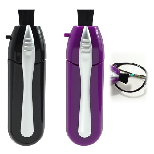 2PCS Eyeglass Cleaner Kit,Portable Glasses Cleaning Tool with Microfiber Tech and Portable Mini Brusheaner for Eyeglasses Sunglasses Reading Glasses, Easy to Carry for Travel Office Home