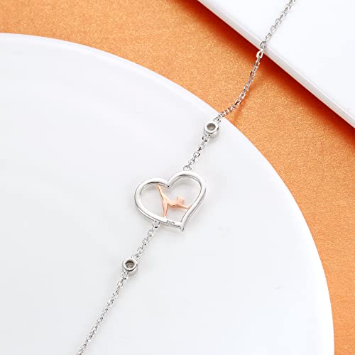 925 Sterling Silver Gymnastics Bracelet Gymnastics Gifts for Ballerina Gymnast Jewelry Birthday3