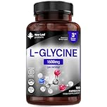 L-Glycine Capsules - 180 High Strength Vegan Amino Acid Suppelements - 1600mg Per Serving Providing A 3 Month Supply - Glycine Supplement Made in The UK By New Leaf