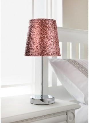 Girls Room Glitter Table Lamp Soft Pink