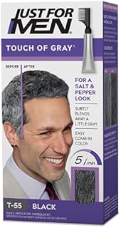 Just For Men Touch of Gray, Hair Coloring with Comb Applicator, Great for a Salt and Pepper Look - Black, T-55