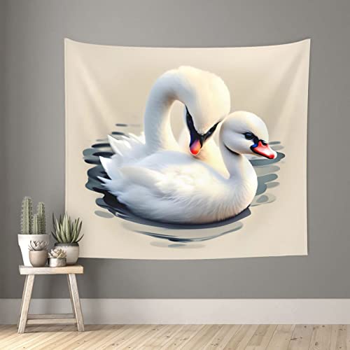 Vacsax Tapestry Cute Little Swan Art Print Mural For Bedroom Living Room Dorm Home Decoration 60X51 Inches #TOP7