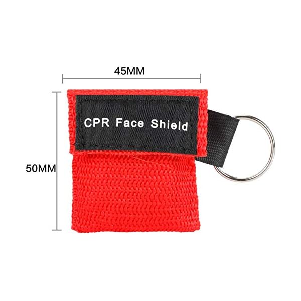 Homealexa Beatmungsmaske, CPR Maske Schlüsselanhänger 30 Stücke Beatmungstuch mit Rückschlagventil Atmen Barriere - 10… – Bild 8