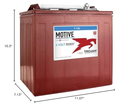 Trojan T-105 GC2 6V 225Ah Deep Cycle Flooded Lead Acid Battery x4