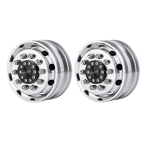QUE-T 2pcs Metal Front Wheel Hubs Rims for 1/14 Tamiya Tractor Climbing Trailer RC Car Upgrade Parts by QUE-T - Used condition - US$19.94