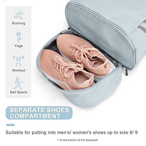 coofay Gym Backpack For Women Waterproof Backpack With Shoe Compartment Lightweight Travel Backpack Sports Backpacks Large Gym Bag