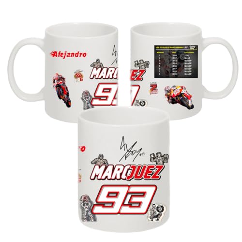 Luxury Desing Taza personalizada Moto - Moto GP - Regalos moto - Taza Desayuno - Regalo personalizado - Tazas para personalizar - Taza personalizada nombre - Taza Marc Marquez (Leyenda Marc Marquez)