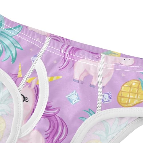 Wusikd Cute Unicorns Boys' Underwear Cotton Pineapples Diamonds Boys Briefs Soft Toddler Underwear 2T4
