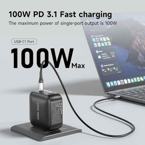 Image of 200W GaN Wall Charger | 4-Port Fast Charging Station (3xUSB-C PD3.0 + USB-A QC3.0) | Compact Power Adapter for MacBook Pro 16 inch M3 /iPhone 17 Pro Max /Samsung S25 Ultra | UL Certified