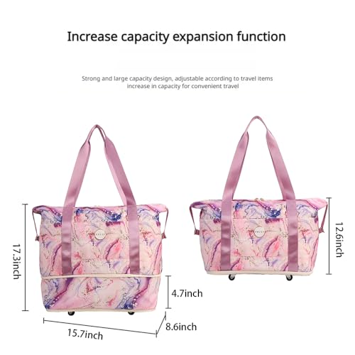 Large Travel Duffel Bag With Wheels Waterproof Lightweight, Sports Tote Gym Bag, Carry on Luggage with Dry&Wet Separation for Gym, Vacation2