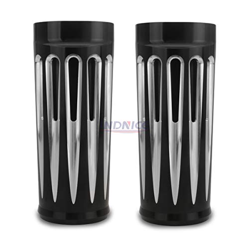 2" extend Aluminum CNC Cut Black Fork Boots cover For Harley touring FLHR FLHX FLHT FLTR road street road king