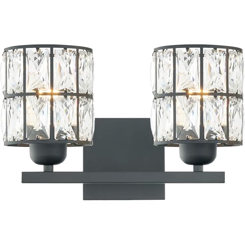Quoizel Gibson Bath Vanity Lights, 13 Inch 2-Light Matte Black