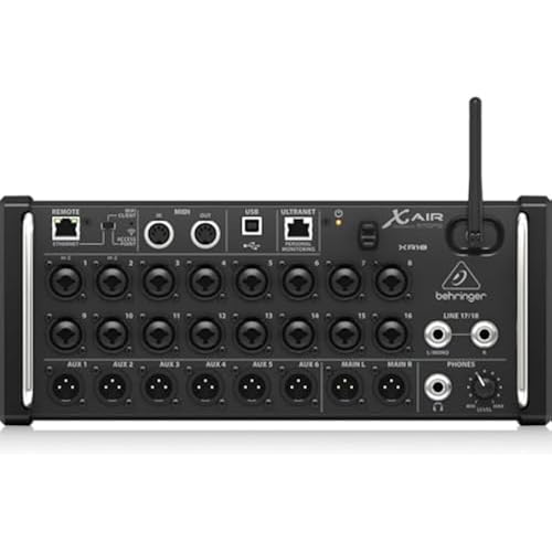 Behringer X AIR XR18 18-Channel, 12-Bus Digital Mixer for iPad/Android Tablets with 16 Programmable Midas Preamps, Integrated Wifi Module and Multi-Channel USB Audio Interface