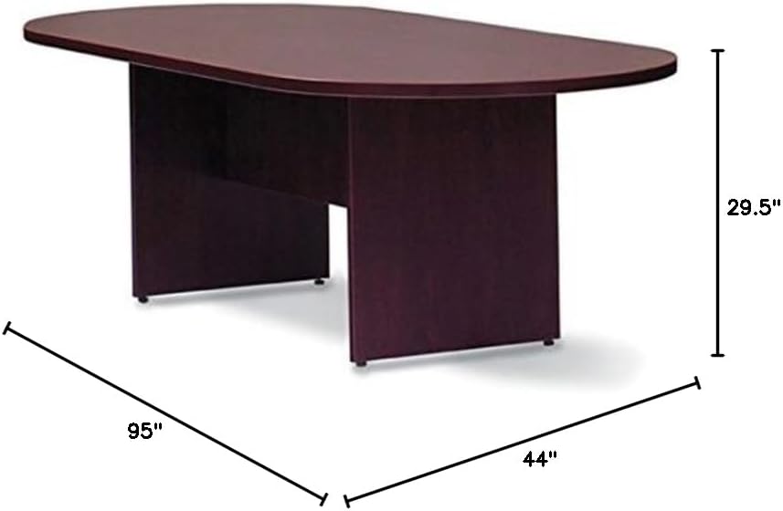 Offices To Go 8 Ft Conference Room Table 95" W X 44" D X 29 1/2" H Weight: 212 Lbs One Piece Top Slab Base - American Dark Cherry