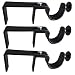 NONO Bracket - Outside Mounted Blinds Curtain Rod Bracket Attachment Set of 3 (Black)