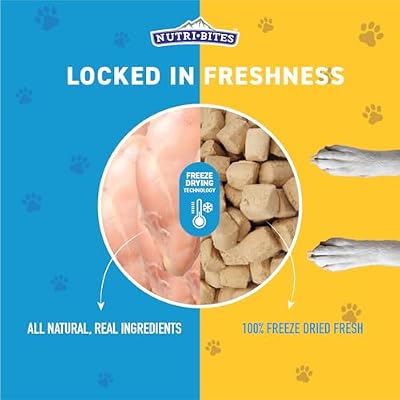 Nutri Bites Freeze Dried Chicken Liver Dog & Cat Treats, Single Ingredient High Protein Pet Treats, 15 oz