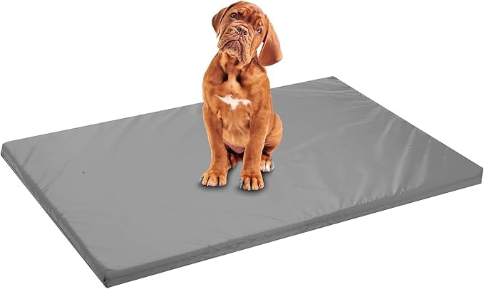 Emahesa Dog Bed Soft Mat Cushion Pet Dog Pad Sleeping Mattress Puppy Crate Cages Cover Waterproof FR Approved Heavy Duty Mattress - UK Made (Medium - 90 x 60 x 5 cm)