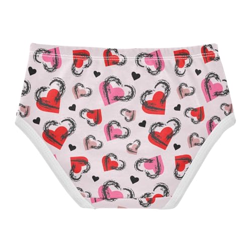 Little Girl Underwear Toddler Panties Kids Undies Valentine's Hearts Soft Cotton Briefs 2T-8Y2