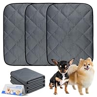 Qibivfo 3 Stück PIPI Matten für Hunde, 45×60 cm Waschbare & Schnell Saugfähige Welpenunterlagen, Wiederverwendbare Welpen Unterlagen, Puppy Pads für Hunde, Katzen, Meerschweinchen & Kleintiere