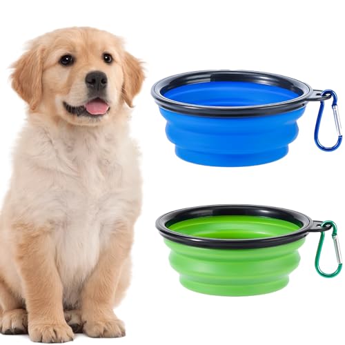 2 ciotole per cani grandi pieghevoli, 1000 ml, pieghevoli, ciotole per cani e gatti, per acqua e cibo