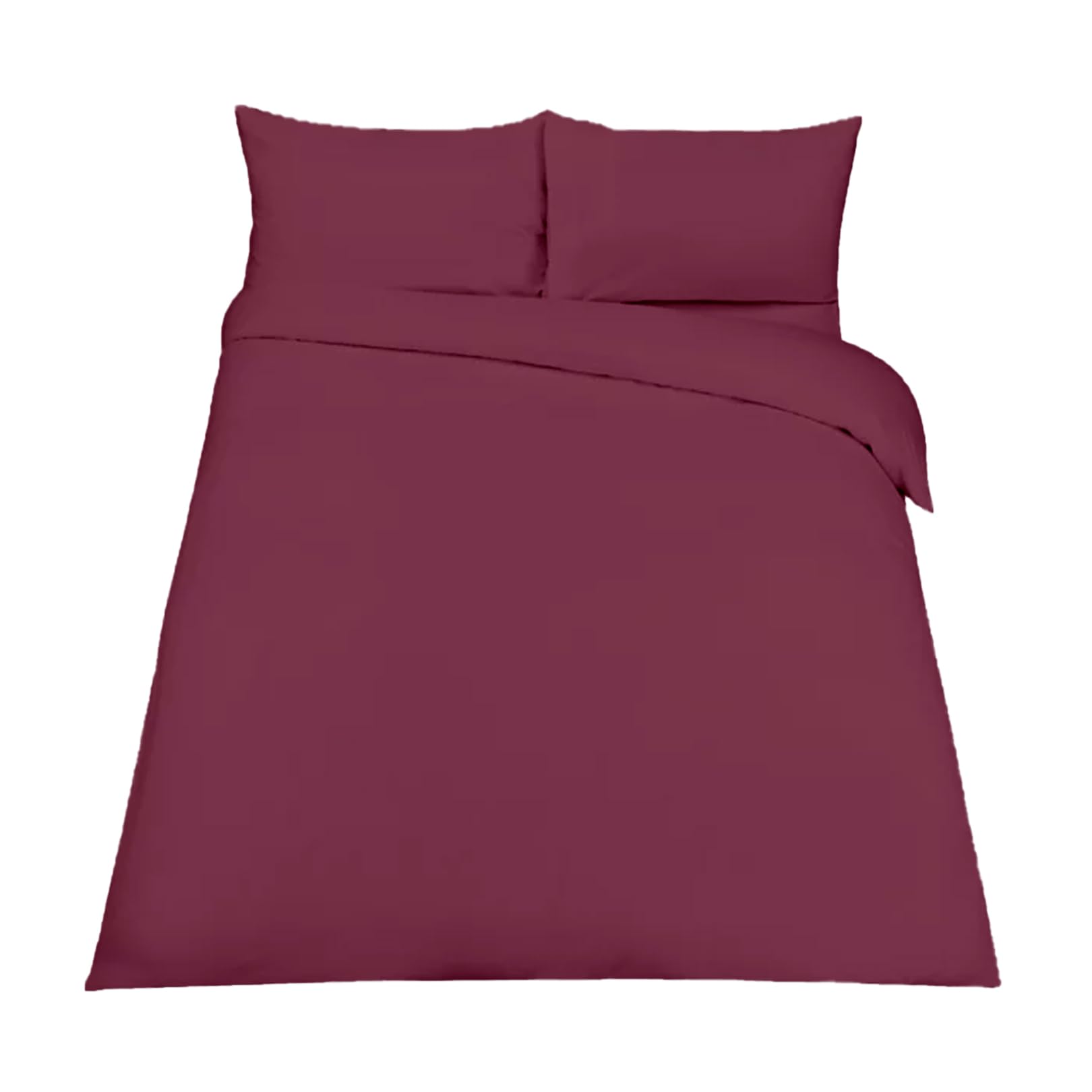 EGYPTO Polycotton Wine King Duvet Cover Set - Soft, Breathable Anti-Allergic Bedding Set - with Comfortable Pillow Cases for Bed (King, Wine)