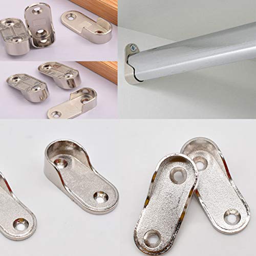 Zliger 10 Pezzi Supporto Tubo Armadio,Sostegno Asta Appendiabiti Reggitubo Laterale Lega Zinco Staffa per Mobili Guardaroba Vestiti Appesi (16MM) - Image 7