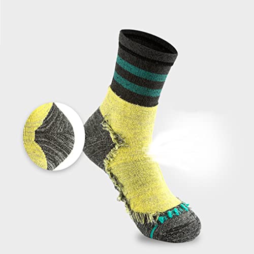 Gaoiyo Women's Hiking Socks Outdoor Sports Cushioned Athletic Walking Breathable Crew Socks (Black Pink Blue Purple Yellow-5Pack) #TOP6