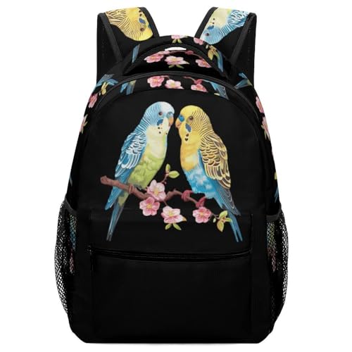 Parakeet Budgies Laptop Backpack Lightweight Travel Backpacks Casual Daypack with Adjustable Strap for Men Women