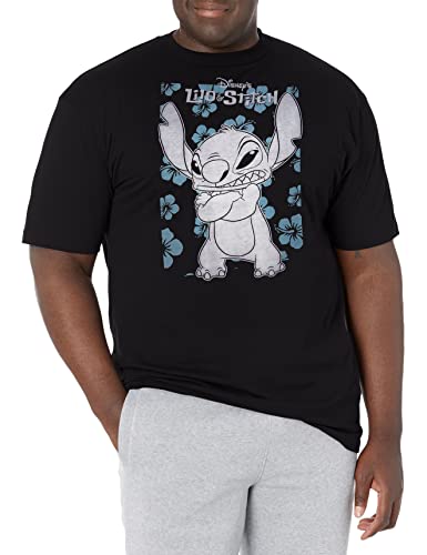 T-Shirt Disney Lilo Noir Grande Taille en Coton Confortable Coupe Tall
