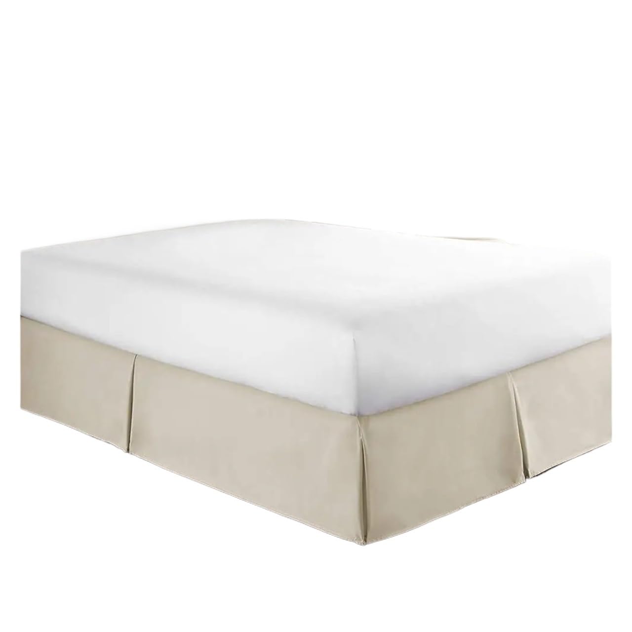 Vestiletto Gonna da letto su misura, comoda e morbida, con pieghe, in tessuto antipiega e anti-scolorimento - 15 pollici di altezza (senza piattaforma)(Cream,180x 200x 35 cm)