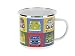 Produktbild BRISA VW Collection - Volkswagen Große Emaille Kaffee-Tee-Tasse-Becher-Haferl für Camping & Outdoor T1-T3 Bus (500 ml/Multicolor/Bunt)
