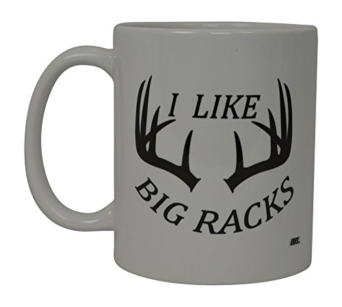 Rogue River Tactical Funny Coffee Mug Hunting I Like Big Racks Buck Hunter Novelty Cup...