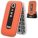 TRUE S70 Seniorenhandy Klapphandy ohne Vertrag, 2G Handy mit großem 2,8-Zoll-Display, Sturzerkennung, SOS-Notruftaste, extra laut, große Tasten, Schrittzähler, Schnellwahl, Ladestation, Orange