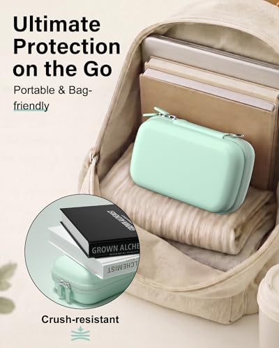 Image of ProCase Label Maker Case Compatible with Nelko P21, Phomemo D30 Label Printer, Compact Portable Bag for SUPVAN E10 /ORGSTA S001 Sticker Printer, Storage for Label Tape&Accessories (Case Only) -Green