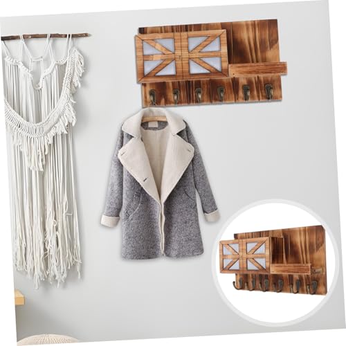 Étagère murale avec crochets manteaux et rangement clés