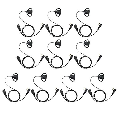 Auriculares con clip en forma de D PTT con micrófono para Kenwood paquete 10