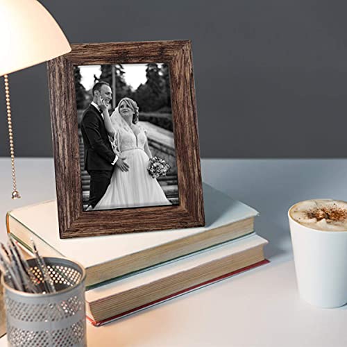QHou-5×7-Picture-Frame-Wood-Pattern-Rustic-Brown-Photo-Frames-Packs-4-with-High-Definition-Glass-for-Tabletop-or-Wall-Decor-QH-PF5X7-BR QHou 5×7 Picture Frame Wood Pattern Rustic Brown Photo Frames Packs 4 with High Definition Glass for Tabletop or Wall Decor QH PF5X7 BR