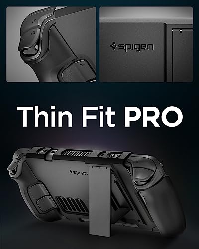 Spigen Thin Fit Pro Carcasa Protectora con Soporte Compatible con Steam Deck LCD (2022) Steam Deck OLED (2023) - Negro - imagen 3