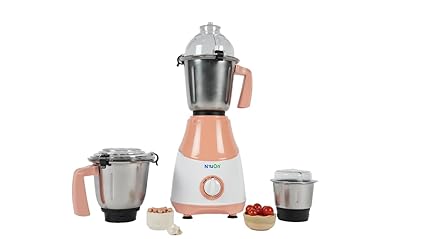 neuon Avanza 750 Watt Mixer Grinder for Kitchen with 3 Jars Countertop Blender with 3 Speed Levels Stainless Steel Blade Multipurpose Grinding Wet & Dry Masala Chutney and Smoothie
