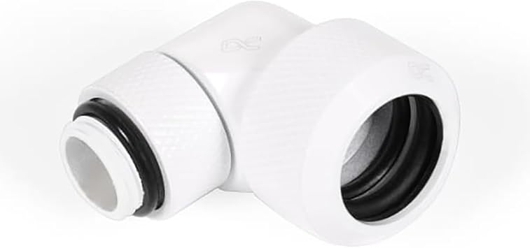 Alphacool Eiszapfen G1/4" HardTube Compression Fitting, 16mm OD, 90 Degree Rotary, White