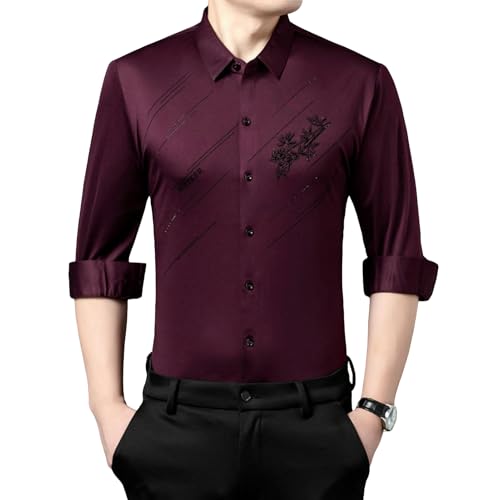 Camisa elástica para hombre sin costuras y antiarrugas que elimina el calor y la rigidez