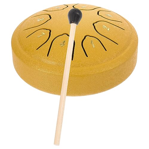 Toyvian 4-inch Metal Tongue Drum Set for Beginners 8 Notes Hand Drum Kit for Music Education Yoga Meditation Boys and Girls Adults