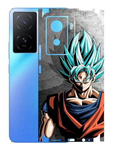 Image of AtOdds - VIVO IQOO Z7 (5G) Mobile Back Skin Sticker - Lamination - Rear Screen Guard Protector Film Wrap (Coverage - Back+Camera+Sides) (Design - Goku)